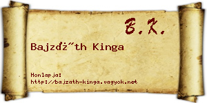Bajzáth Kinga névjegykártya