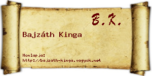 Bajzáth Kinga névjegykártya